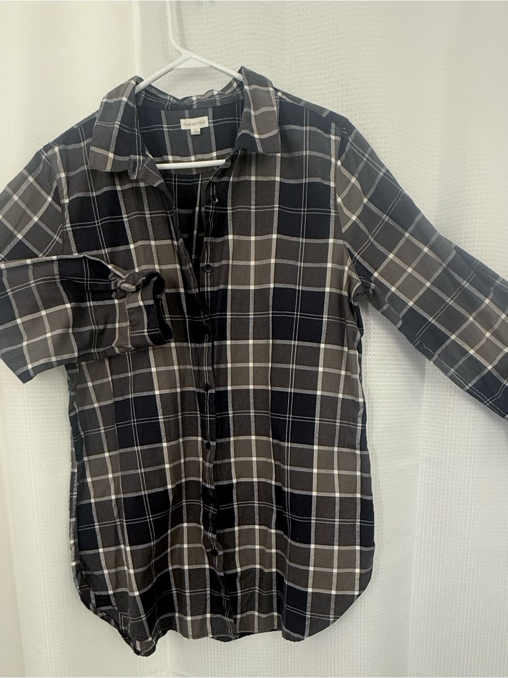Women size 14 
Organic 100% Pima Cotton
Women Button Up Tunic Shirt
